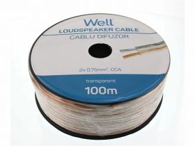 cablu difuzor transparent 2x0.75mmp, 100m, well