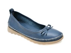 Balerini casual GRYXX albastri, EV2815, din piele naturala