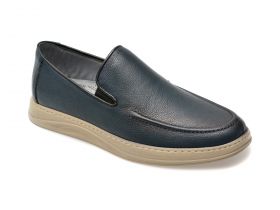 Mocasini casual BITE THE BULLET bleumarin, OY970, din piele naturala