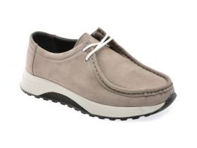 Mocasini casual BITE THE BULLET gri, SY334, din nabuc