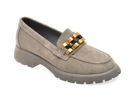 Mocasini casual GRYXX gri, BL4257, din piele intoarsa