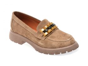 Mocasini casual GRYXX gri, BL4257, din piele intoarsa