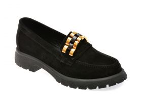 Mocasini casual GRYXX negri, BL4257, din piele intoarsa