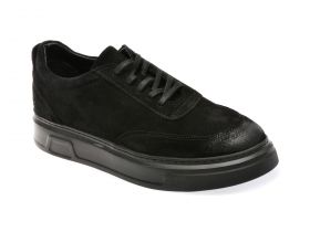 Pantofi casual AXXELLL negri, 7353, din piele intoarsa