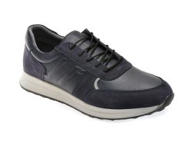 Pantofi casual BITE THE BULLET bleumarin, SY336, din piele naturala