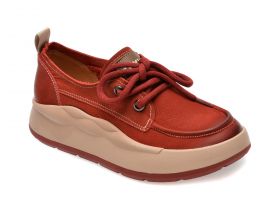 Pantofi casual GRYXX rosii, 63656, din piele naturala