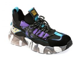 Pantofi sport GRYXX negri, 221002, din material textil