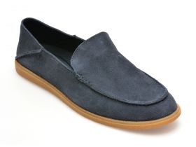 Mocasini casual CLARKS bleumarin, CLARKBAY STEP, din piele intoarsa