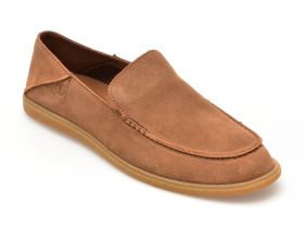 Mocasini casual CLARKS maro, CLARKBAY STEP, din piele intoarsa