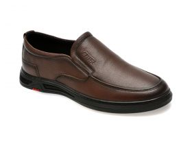 Mocasini casual OTTER maro, L24001, din piele naturala
