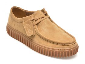 Mocasini CLARKS maro, TORHILL LO, din piele intoarsa