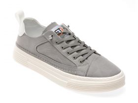 Pantofi casual BITE THE BULLET gri, K911, din material textil