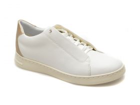 Pantofi casual GEOX albi, D451BA, din piele naturala