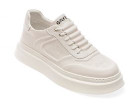 Pantofi casual GRYXX albi, 803, din piele naturala