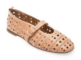 Pantofi casual IMAGE nude, 8034, din piele naturala