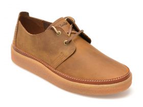 Pantofi CLARKS maro, CLARKWOOD LOW, din piele naturala