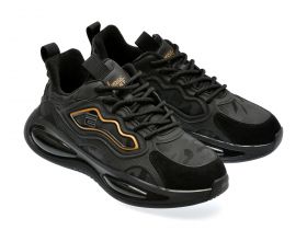 Pantofi sport SPORT negri, A819, din piele ecologica
