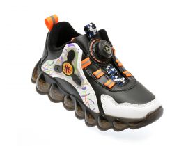 Pantofi sport SPORT negri, A888, din piele ecologica