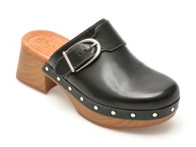 Saboti casual CLARKS negri, SIVANNE SUN, din piele naturala