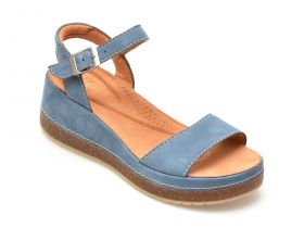 Sandale casual CLARKS albastre, KASSANDA LILY, din nabuc