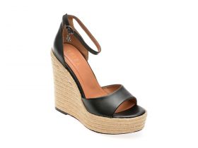 Sandale casual EPICA negre, F666, din piele naturala