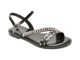 Sandale casual EPICA negre, W3567, din piele naturala