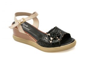 Sandale casual FLAVIA PASSINI negre, 10101, din piele naturala