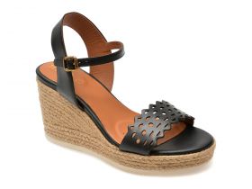 Sandale casual GEOX negre, D45GVA, din piele naturala