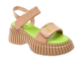 Sandale casual GRYXX nude, 6253, din piele naturala