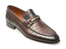 Mocasini eleganti ALDO maro, 13576942, din piele croco