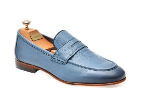 Mocasini eleganti LE COLONEL albastri, 659231, din piele naturala