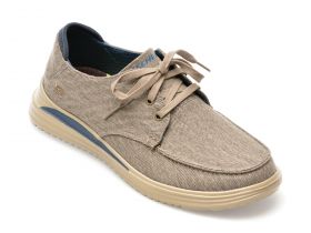 Mocasini SKECHERS gri, PROVEN, din material textil