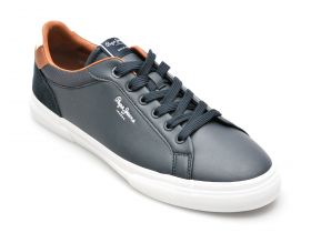 Pantofi PEPE JEANS bleumarin, KENTON COURT,  din piele naturala