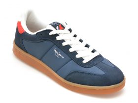 Pantofi PEPE JEANS bleumarin, PLAYER COMBI,  din piele intoarsa