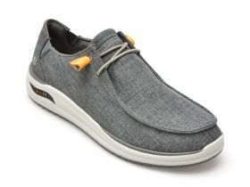 Pantofi SKECHERS gri, ARCH FIT MELO, din material textil