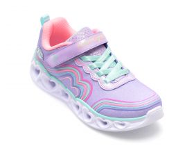 Pantofi SKECHERS mov, HEART LIGHTS, din material textil