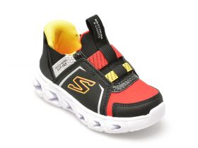 Pantofi SKECHERS negri, HYPNO-FLASH 2.0, din piele ecologica