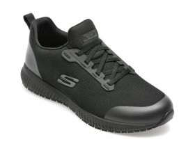 Pantofi SKECHERS negri, SQUAD SR, din material textil