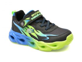 Pantofi SKECHERS negri, THERMO-FLASH, din piele ecologica