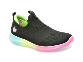 Pantofi SKECHERS negri, ULTRA FLEX, din material textil