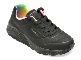 Pantofi SKECHERS negri, UNO LITE, din piele ecologica