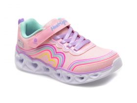 Pantofi SKECHERS roz, HEART LIGHTS, din material textil