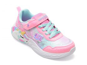 Pantofi SKECHERS roz, UNICORN DREAMS, din material textil