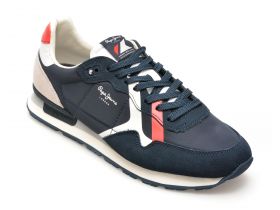 Pantofi sport PEPE JEANS bleumarin, BRIT ROAD,  din material textil