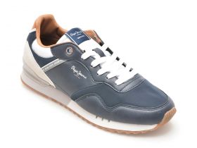 Pantofi sport PEPE JEANS bleumarin, LONDON COURT,  din piele ecologica