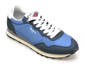 Pantofi sport PEPE JEANS bleumarin, NATCH BASIC,  din material textil