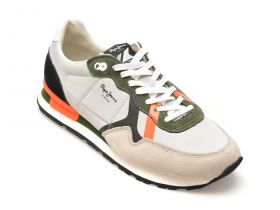 Pantofi sport PEPE JEANS gri, BRIT ROAD,  din material textil