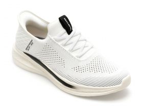 Pantofi sport SKECHERS albi, SLADE, din material textil