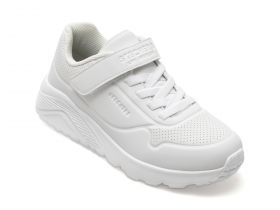 Pantofi sport SKECHERS albi, UNO LITE, din piele ecologica