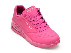 Pantofi sport SKECHERS fucsia, UNO, din piele ecologica